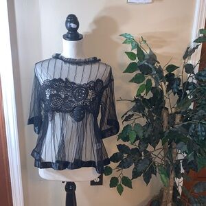 Sheer mesh blouse